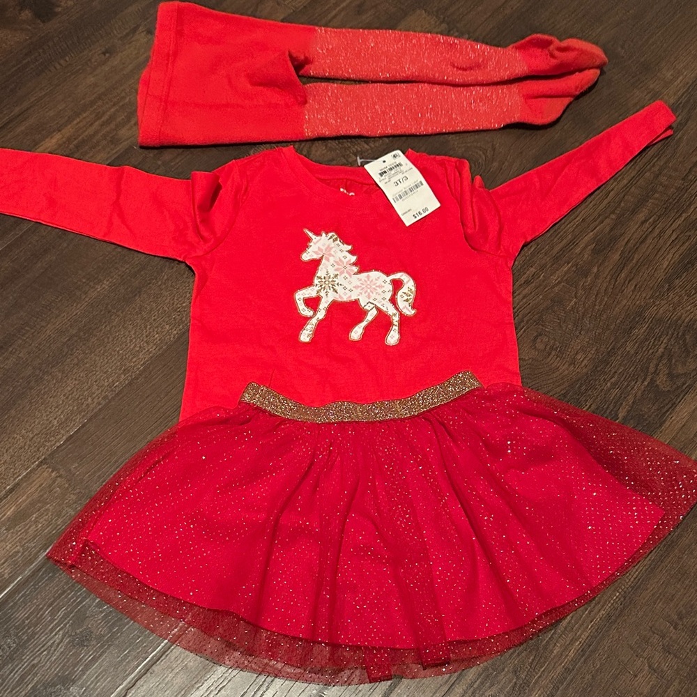 Red Unicorn Kids Holiday Set